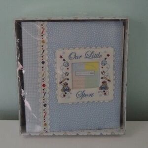 Bright Future Photo Album Picture Book Our Little Sport Blue White Baseball Bear